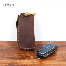 LEACOOL, винтажный, коровья кожа, натуральная кожа, автомобильный мужской держатель для ключей, кожаный кошелек для ключей, мужской чехол для ключей, сумка для ключей, Женский чехол для ключей