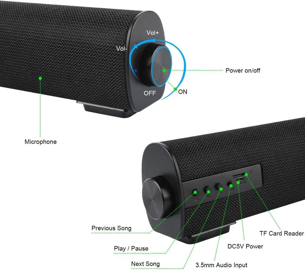 Звуковая панель проводная и беспроводная bluetooth колонка для домашнего кинотеатра