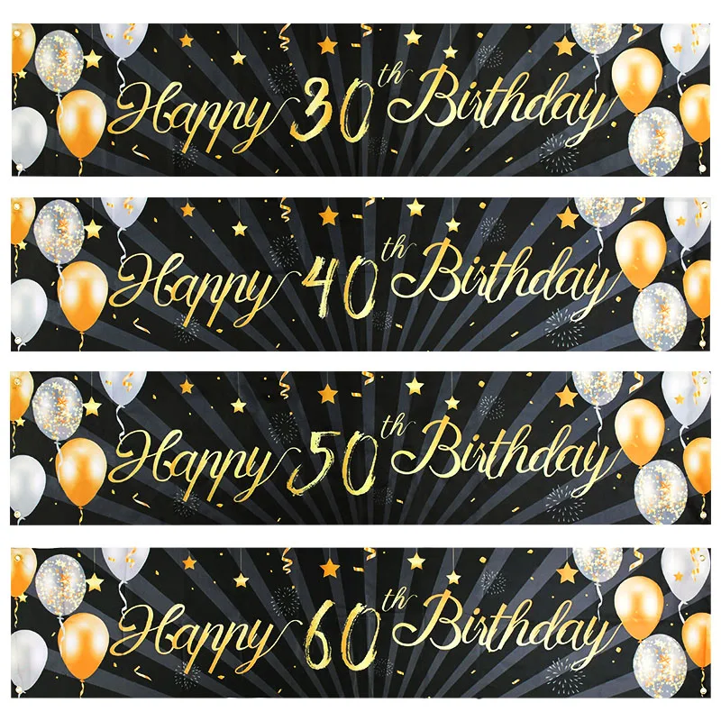 Happy 60th Birthday Party Banner 5'x3' Flag 