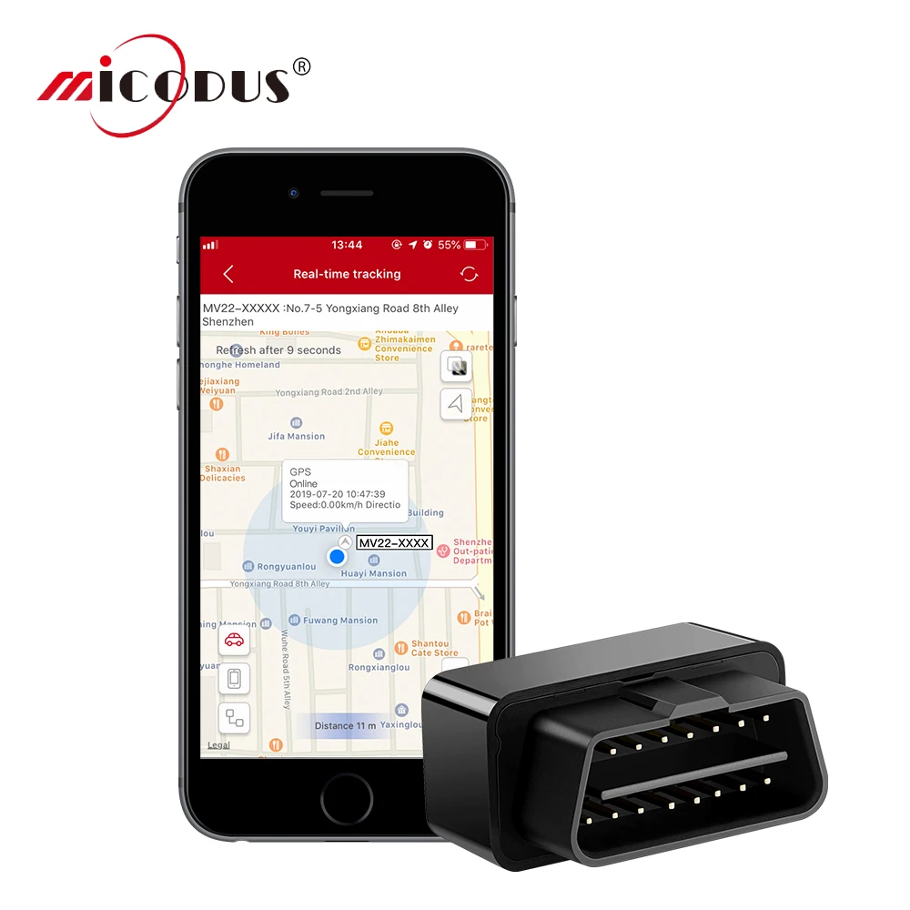 Автомобильный GPS трекер MiCODUS OBD2 локатор голосовой монитор датчик ACC вибрация
