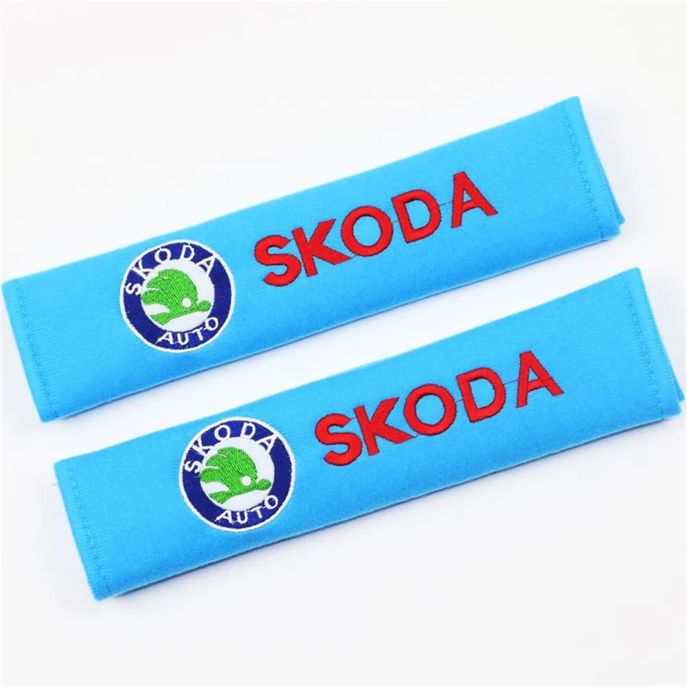 2PCS Car Seat Belt Cover Cotton Styling Auto Case for Toyota SKODA Avensis Hilux Corolla Camry RAV4 Accessories | Автомобили и