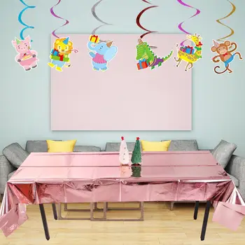 

1x2.7M Glossy Disposable Rose Gold Tablecloth Aluminum Foil Tablecloth for Picnics Christmas Home Party Decoration