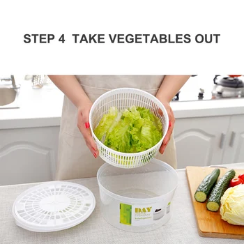 

Salad Dryer Vegetable Fruit Drain Basket Dehydrator Shake Water Basket Multi-function Kitchen Salad Tools