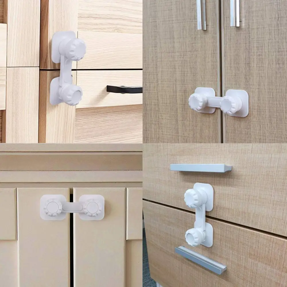 TUSUNNY 3PCS Cabinet Lock Drawer Cupboard Refrigerator Door Desk Plastic Locks Protection from Children Baby Child Safety Lock