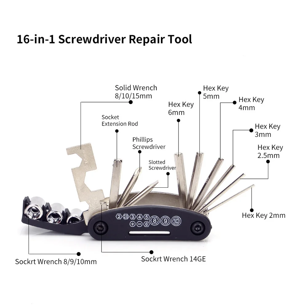 Портативный набор инструментов для ремонта горных велосипедов велосипедный