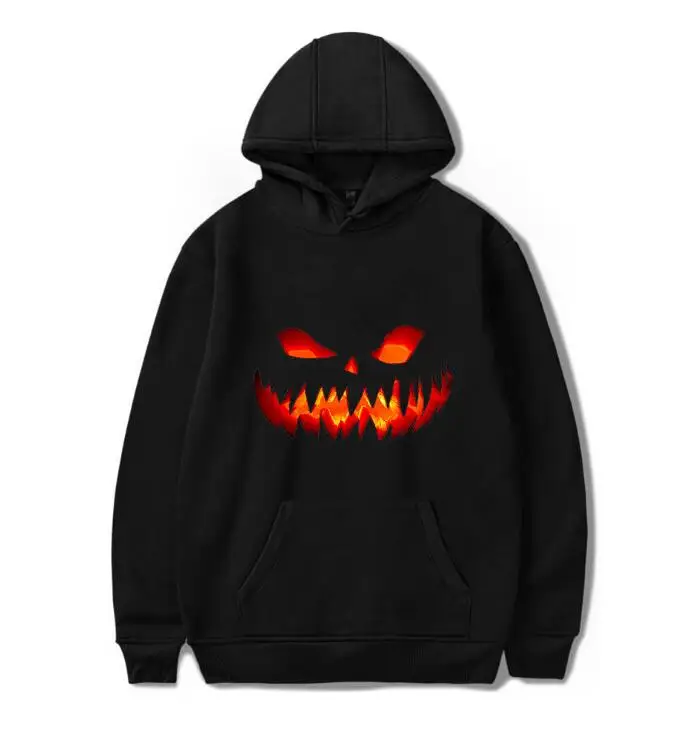 women hoodies Halloween Winter Fleece Hooded long sleeve hoody  Sweatshirts black hoodie women oversized hoodie Evil pumpkin