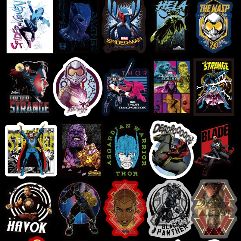 108 шт Marvel Мстители стикер с рисунком из мультфильма водонепроницаемый для ноутбука мото скейтборд багаж гитара мебель наклейка игрушка стикер s