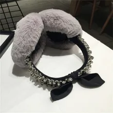 Женские забавные зимние наушники с ушками, повязка на голову из искусственного меха, леопардовые теплые плюшевые вечерние наушники с бантом, orejeras de invierno# CN28