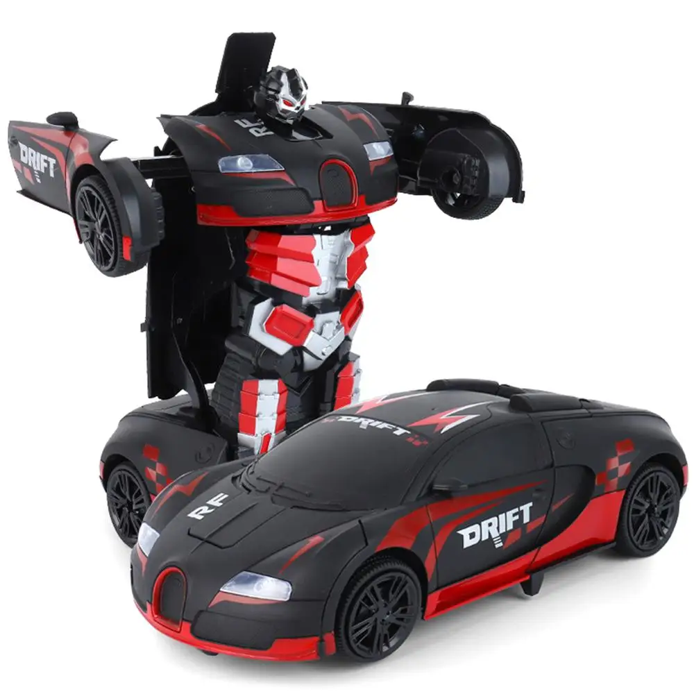 Rc Transformer 2 In 1 RC Car Driving Sports Cars Drive Transformation Robots Models Remote Control Car RC Fighting Toy Gift - Цвет: B Red