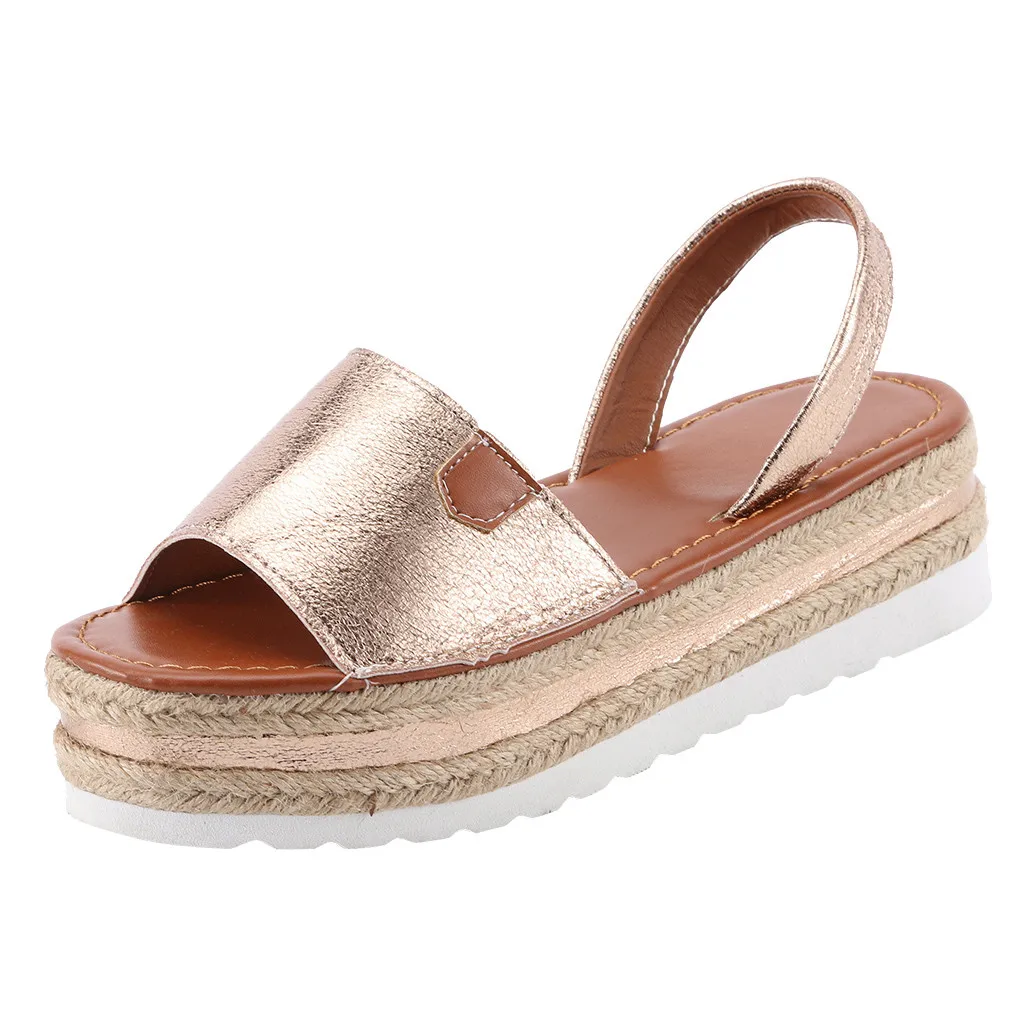SAGACE Women Sexy Sandals 2020 Hot Summer Straw Platform Shoes Casual Woman Roman Sandal Solid Color Female Fashion Footwear|Пляжные и
