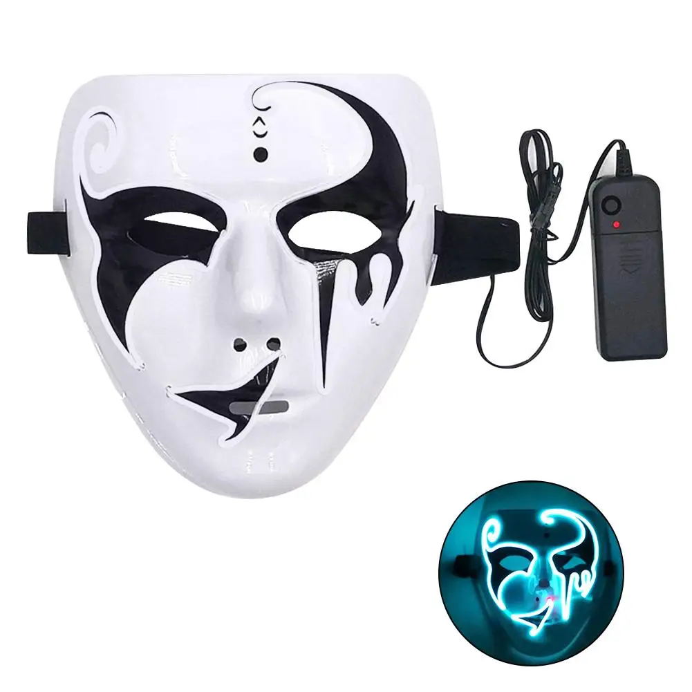 Halloween Mask Fancy Ball Party Light Up Mask LED Scary Mask Festival Christmas Costume Fakes Masquerades