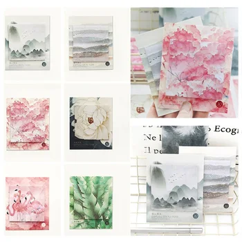 

Creative Minor Fresh Girl Heart Party Sakura Flamingo Landscape Memo Pad N Times Sticky Notes School Supply Bookmark Label