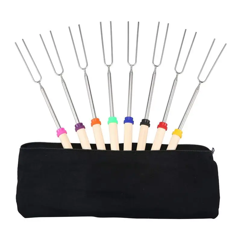 

Marshmallow Roasting Sticks Stainless Steel Hot Dog Fork with Carrying Bag