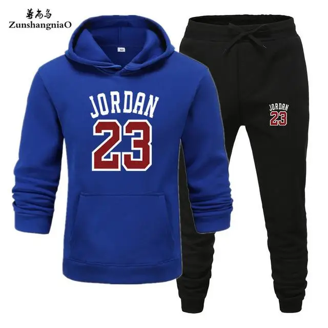 blue Black Новинка брендовая Новая мода JORDAN 23 Мужская спортивная одежда с принтом мужские толстовки пуловер хип-хоп мужской спортивный костюм толстовки Одежда - Цвет: blue Black