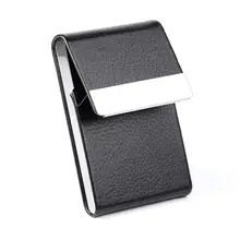 Портативный мужской металлический кожаный чехол-держатель для карт для хранения визитных карточек