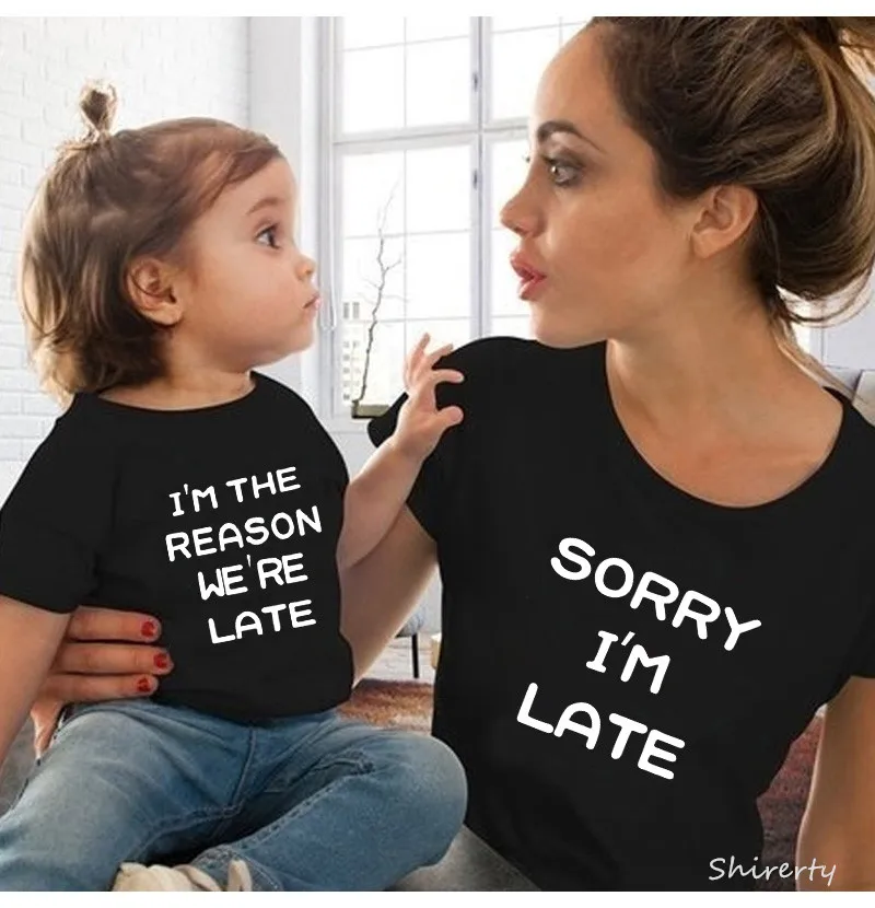 

1PCS Summer Family Matching Clothes Tshirt Women Son Daughter Mum T-Shirt Tops Cotton Kids Baby Girl Boys Casual T Shirt Outfits