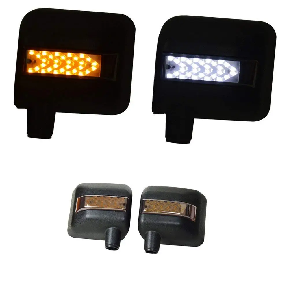 LED Rearview Mirrors For 07-17 Jeep Wrangler JK Off Road w// Turn Signal Lights