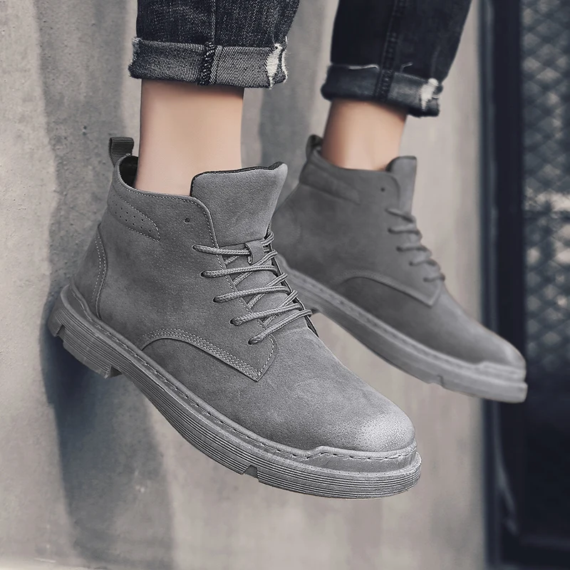 Мужские ботинки Martin; botas hombre; британский стиль; модная зимняя обувь для отдыха; Прямая поставка; удобная мягкая износостойкая обувь; AODLEE