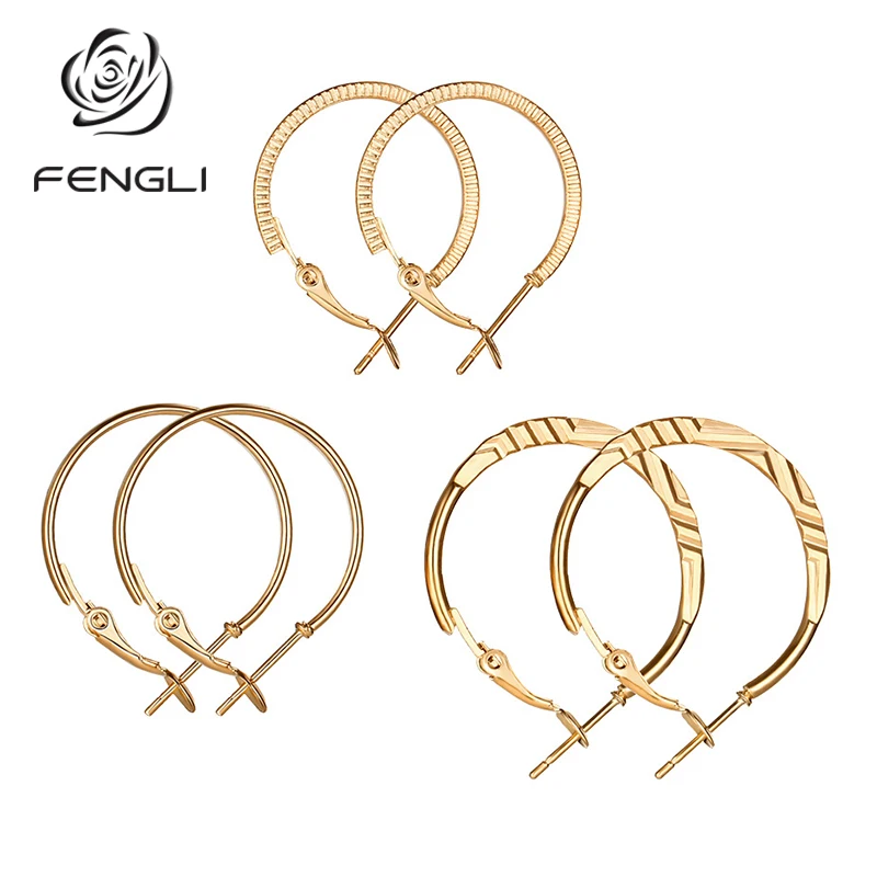 FENGLI 9PCS/Set Gold Silver Big Hoop Earrings Set For Women Round Geometric Earring 2019 Oversize 3 style Jewelry Gift | Украшения и