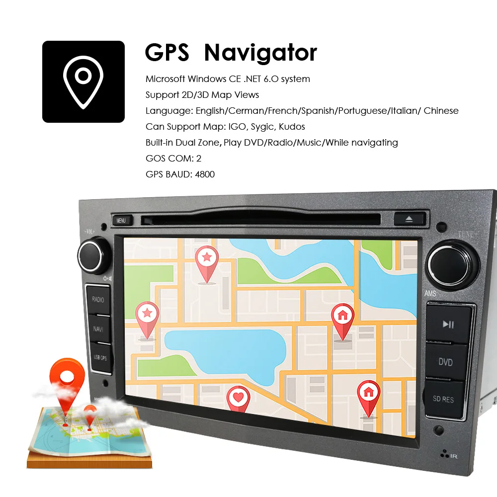 Sale 2 din Car DVD Stereo for Vauxhall Opel Astra H G Vectra Antara Zafira Corsa DVD GPS Navi Radio 3 color steering wheel RDS Camera 9