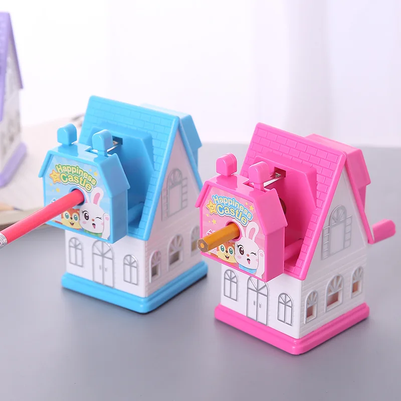 

1 Pcs Cartoon House Castle Shape Hand-held Mechanical Pencil Sharpener Student Kids Gift Stationery School K1344 E