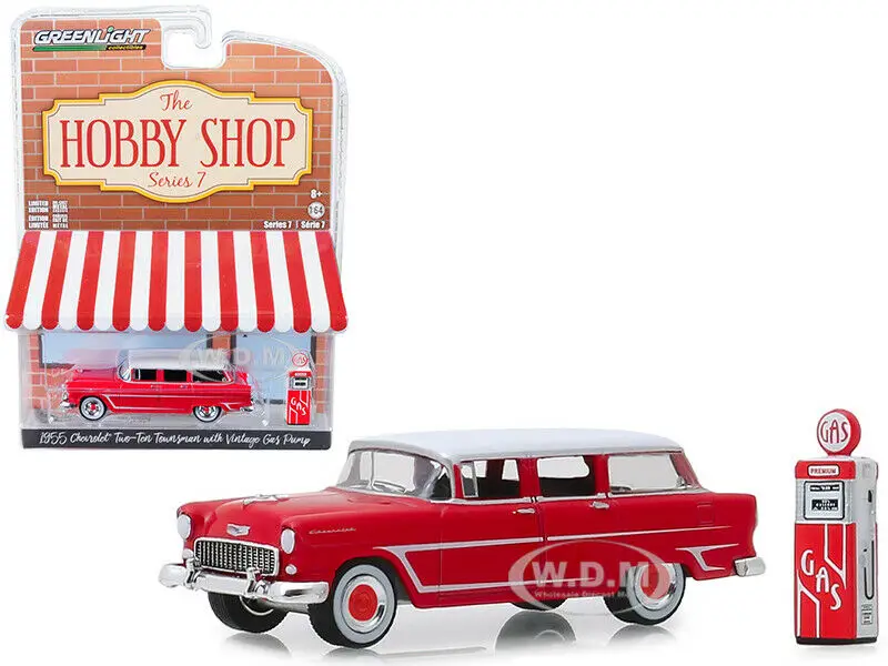 GL 1: 64 1955 CHEVROLET TWO-TEN TOWNSMAN модель автомобиля из красного сплава литые под давлением металлические игрушки подарок на день рождения для детей мальчик