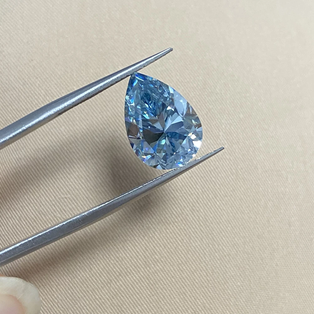 Meisidian New Color Dark Blue 9x13mm 4.2 Carat Water Drop Pear Cut Loose Moissanite Diamond Stone