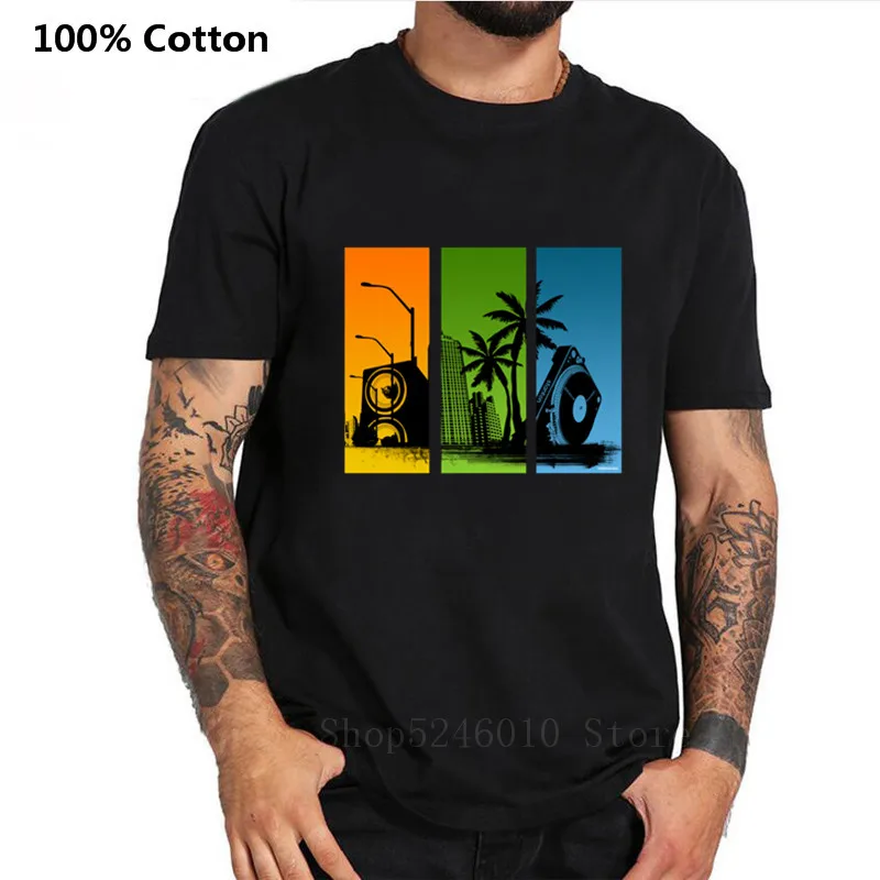 Футболка с изображением поворотного стола в стиле ретро | Мужская одежда