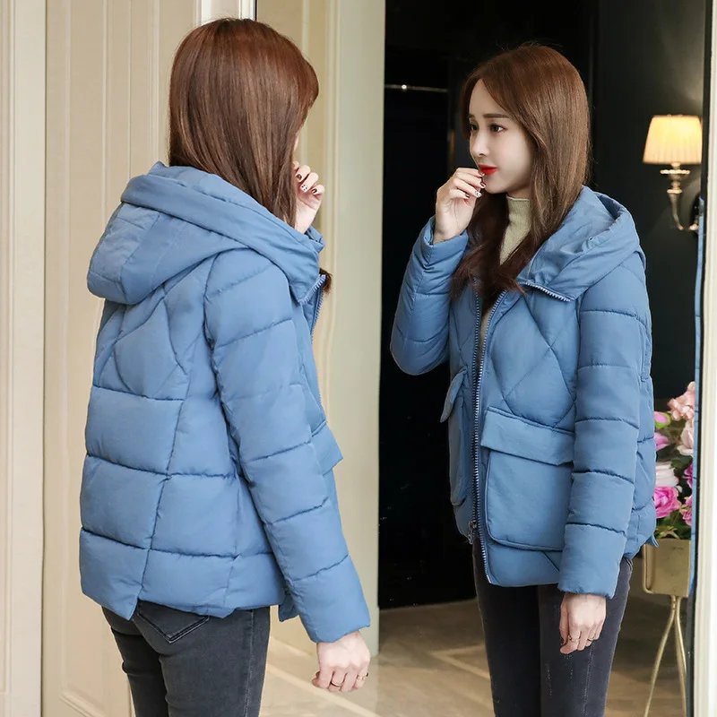 

2018 Autumn & Winter New Style Fashion Loose-Fit Hooded down Jacket Cotton-padded Clothes Women's Casual Versatile Cotton-padded