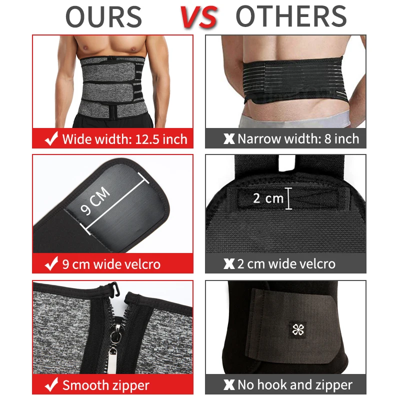 Men Waist Trainer Body Shaper Slimming Belt Support Underwear Sweat Weight Loss Corset Neoprene Sauna Waist Trimmer Belt