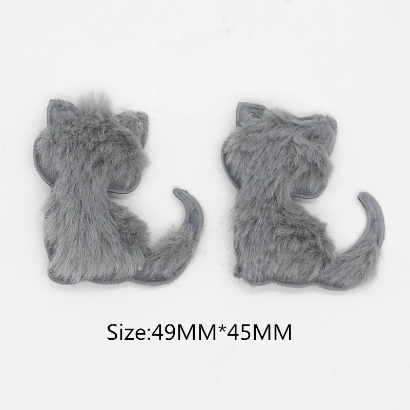 18 шт. милые аппликации в виде кота, плюшевые патчи для заколки для волос, украшения для рукоделия Y19121005