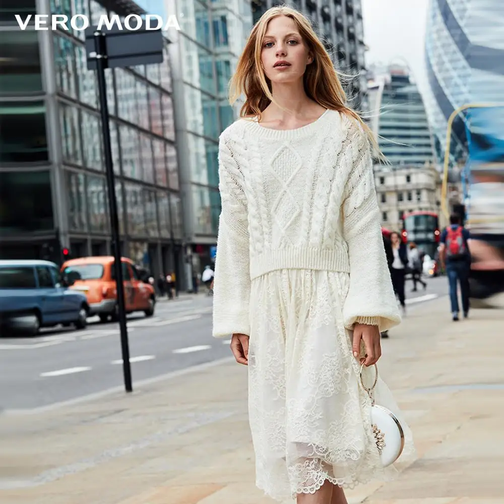 Vero Moda женское платье из двух частей со шнуровкой | 319146517 - Цвет: A06 Eggnog