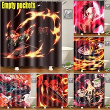 

Demon Slayer Kamado Tanjirou Breath of fire 3D Anime Shower Curtain for Creative Personality Shower Curtain for Bathroom Decor
