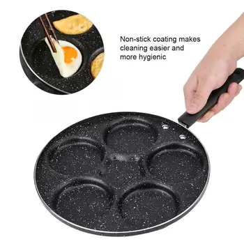 

5-hole Frying Pot Thickened Omelet Cookware Pan Aluminum Non-stick Egg Pancake Steak Pan Cooking Egg Ham Pans Breakfast Maker