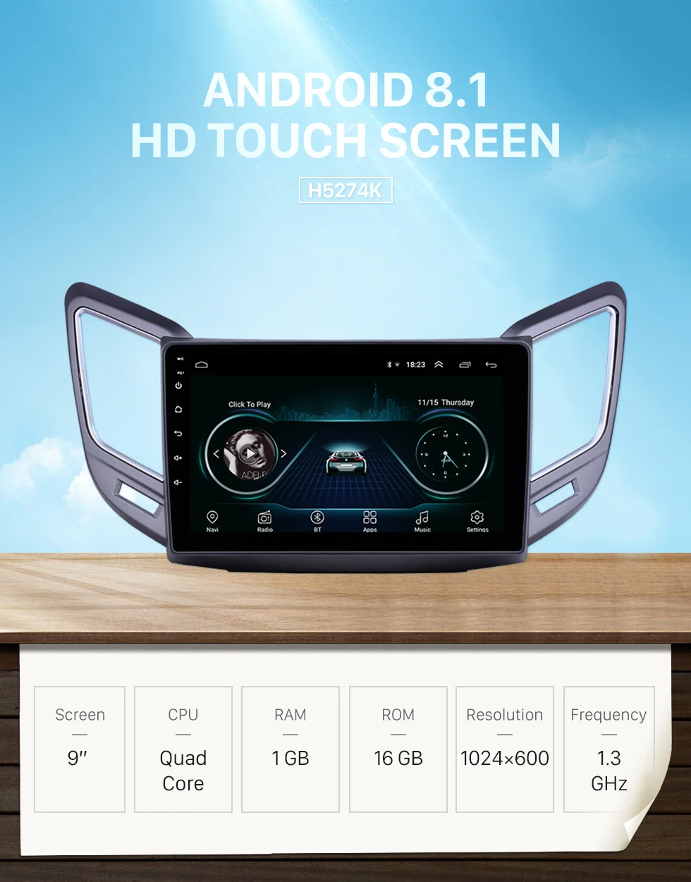 Seicane Автомобильный gps " HD Android 8,1 стерео для Changan CS15 с WiFi 2.5D экран Поддержка Carplay DVR OBDII