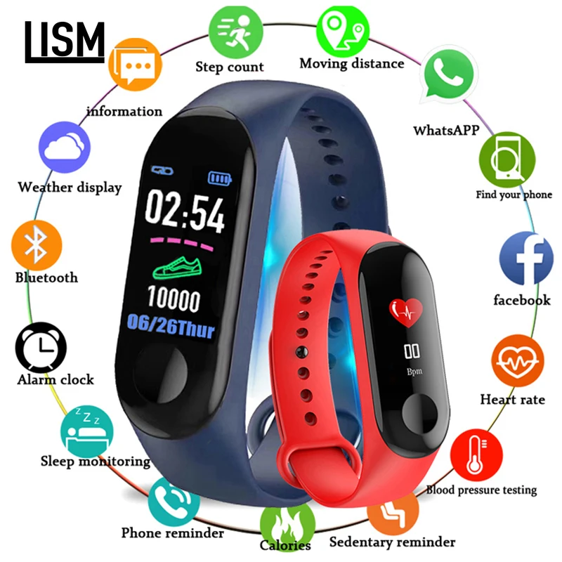 Смарт-браслет Smartband M3 для занятий спортом на открытом воздухе фитнес-браслет