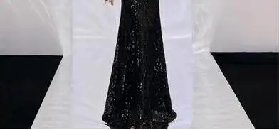 Вечернее платье, сексуальное, v-образный вырез, без рукавов, robe De Soiree,, шикарные, с блестками, вечерние платья для женщин, длина до пола, вечернее платье F243 - Цвет: Черный