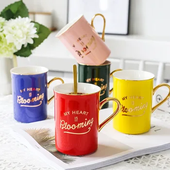 

High quality colorful glazed ceramic mugs,Coffe Cup Xmas Gift,Cartoon Coffee cup Milk Tea Cups Breakfast Morning Mug