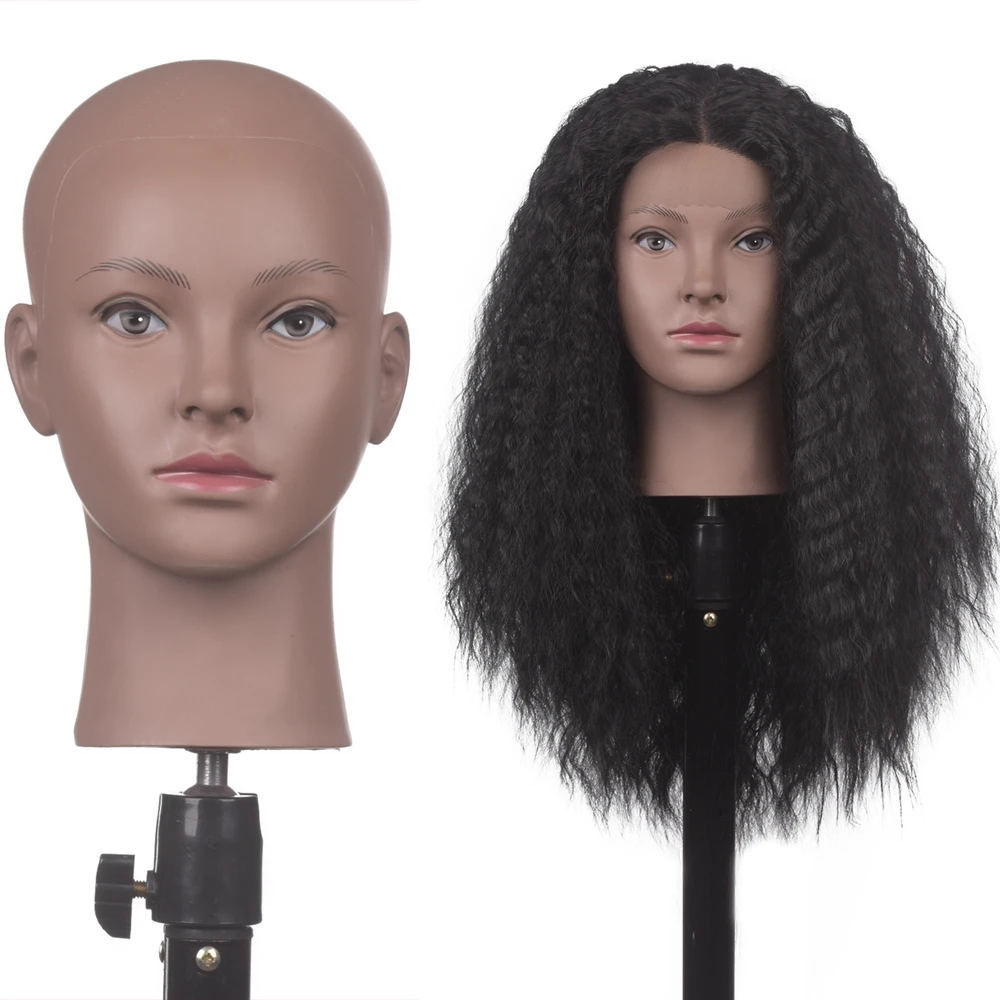 afro fêmea careca manequim cabeça manequim preto modo cosmetologia profissional cabeça para tampão peruca exibição manequim cabeça