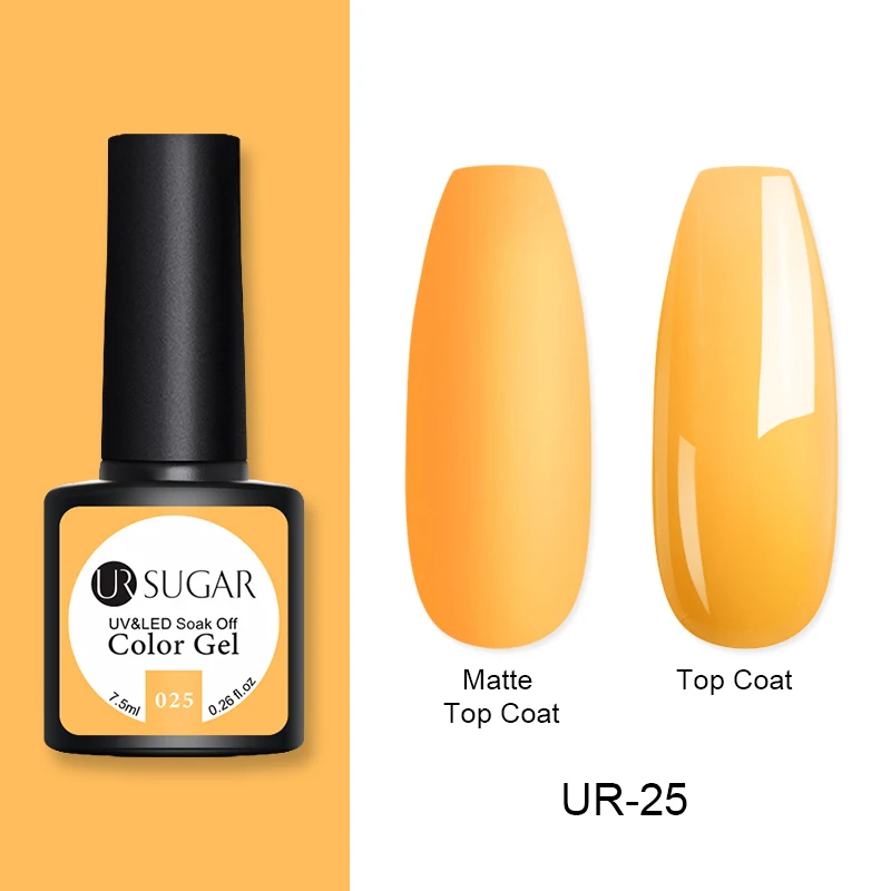 025 Ur Sugar 7,5 мл матовый термальный Гель-лак матовый эффект Температура Изменение цвета замочить от УФ-Гель-лак для маникюра гель-арт для ногтей - Цвет: 025