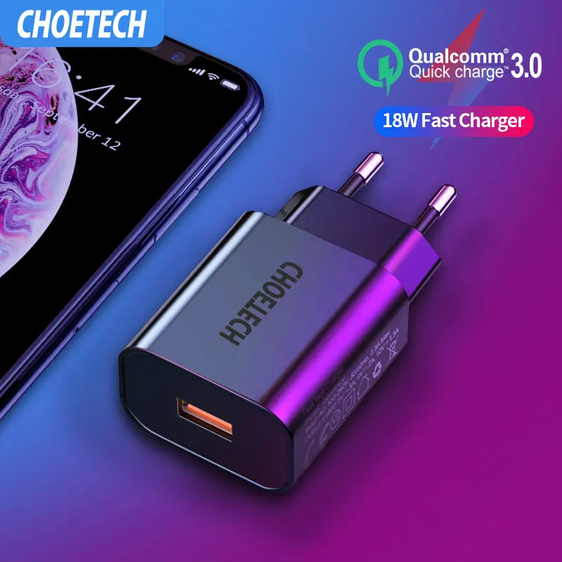 CHOETECH Универсальный 12/18 Вт USB Зарядное устройство US EU Plug дорожное настенное зарядное Зарядное устройство usb-адаптер Smart Зарядное устройство мобильного телефона Зарядное устройство для iPhone 8 Plus