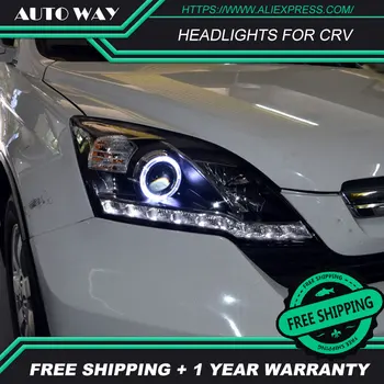 

car styling Case For Honda CRV Headlights 2007-2011 CRV Headlights Honda CRV Headlight LED light bar DRL Q5 bi xenon lens xenon
