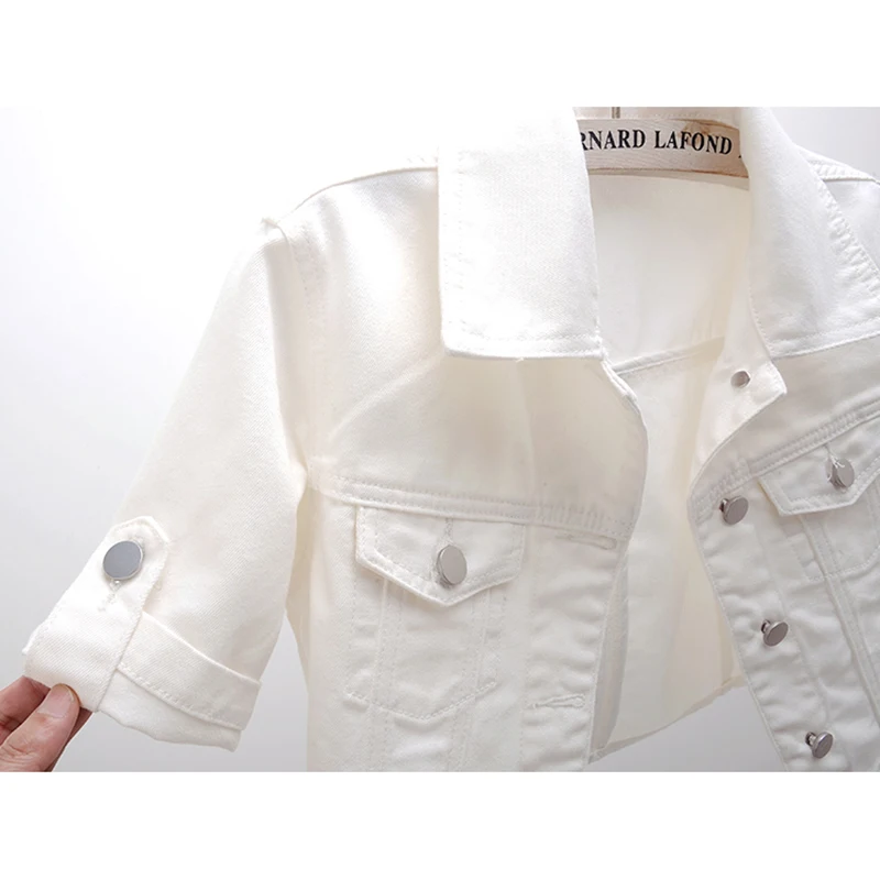 Summer Korean Fashion White Short Denim 