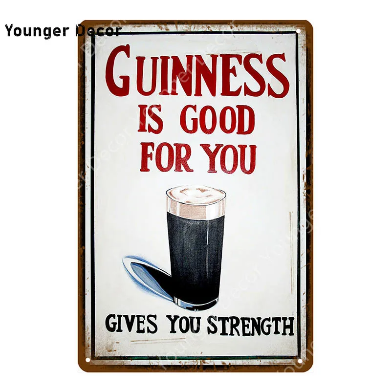 Guinness хороший для вас металлический плакат оловянные знаки винтажный Настенный декор для бара паба клуба человек пещера декоративная пластина YI-123