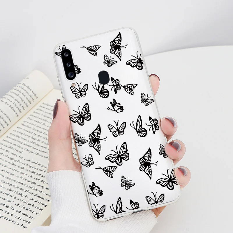 silicone case samsung Case On For Samsung Galaxy A20S Capa 6.5" Soft Silicone Clear Leopard Flower Shell For Samsung a20s a 20s A 20 S SM-A207F Fundas silicone cover with s pen Cases For Samsung