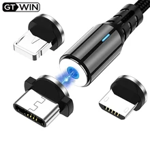 Gtwin cabo magnético de carregamento rápido usb tipo c cabo ímã cabo de carregamento micro usb fio de carga de dados smartphone cabo usb carregador