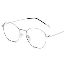 Новые корейские модные компьютерные очки Полигон металлические очки тренд плоское зеркало унисекс повседневные дикие классические ретро голубые легкие очки