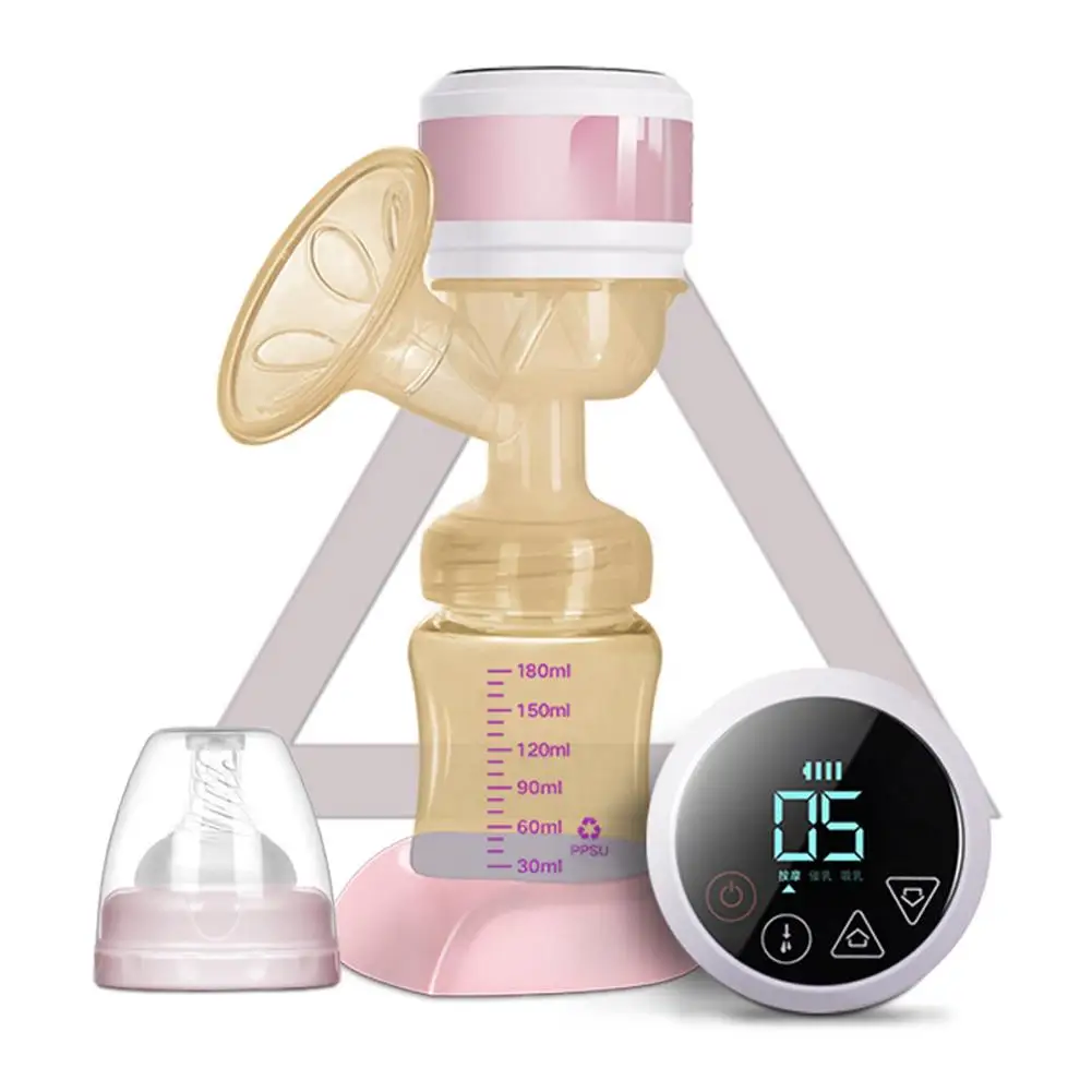 Уход за ребенком Электрический молокоотсос немой цельный Молокоотсос ручной доильный аппарат PPSU Бутылка для ребенка 0-12 месяцев - Цвет: Pink