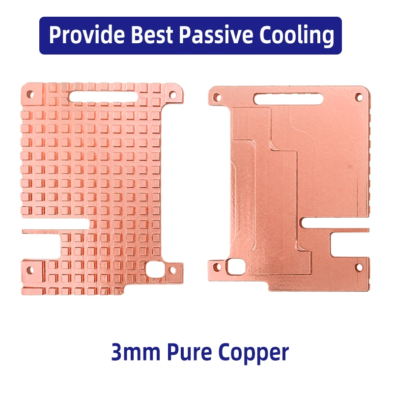 Raspberry pi Case de Metal Dissipador Calor Cobre Puro Escudo Refrigeração Passiva mm Gabinete Cobre para Raspberry pi Modelo b 4b - Imagem 3