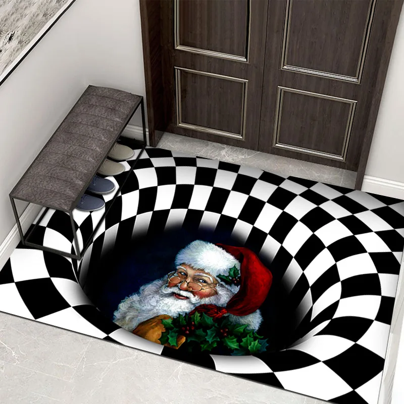 

carpet Clown Trap Visual Carpet Living Room Bedroom Floor Mat 3D Halloween Carpet Sewer Manhole Cover Clown Horror Home Carpet